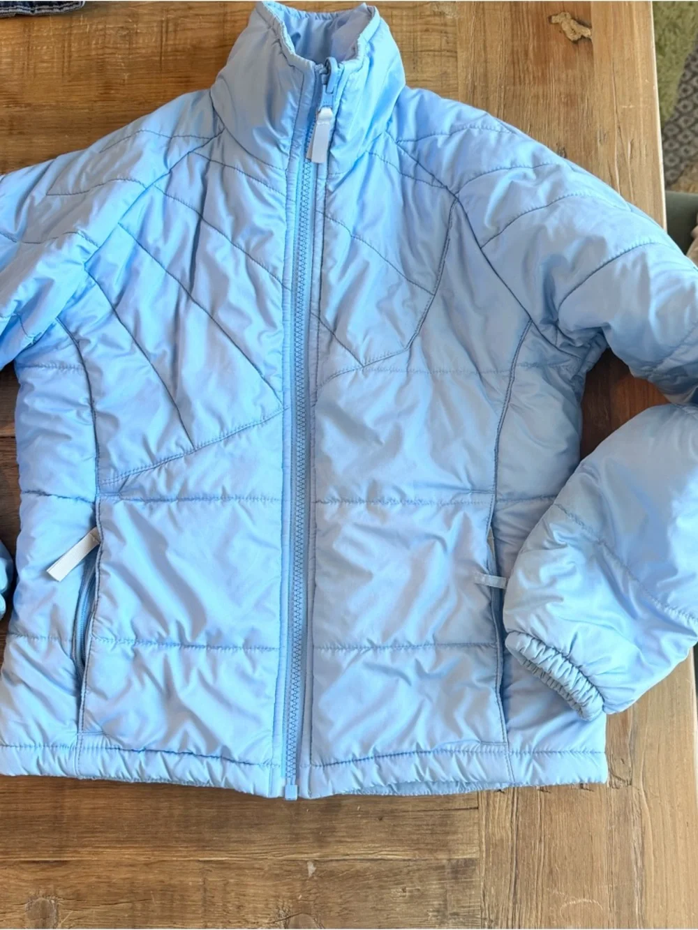 Columbia Sky Blue Quilted Lightweight Puffer Jacket. Kid’s Sz 7/8